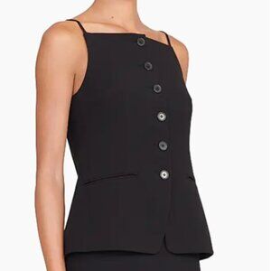 Staud  Una Button-Front Tank Vest in Black
